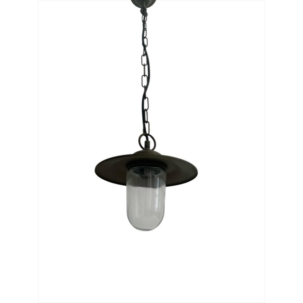 Moretti luce 1362.t.ar pendant lamp antique brass copper transparent glass e27 ip44 75w